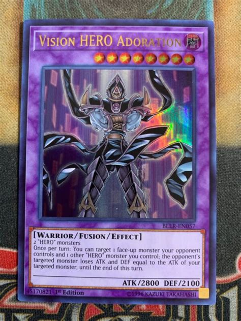 1 X Vision HERO Adoration BLLR-EN057 Ultra Rare Mint YUGIOH Yu-Gi-Oh ...