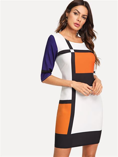 geometric print colorblock dress. #fashion #clothing #dresses | Fashion trend dresses, Geometric ...