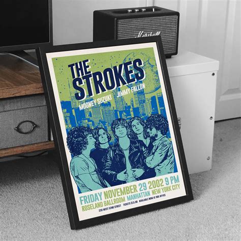 The Strokes 2002 Tour Poster, The Strokes Art, The Strokes Tour Poster