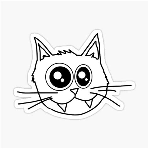 "Cute Crazy Cat Face Doodle Drawing" Sticker for Sale by SharkaSplat | Redbubble