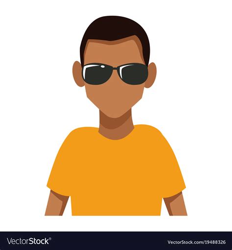 Man with sunglasses cartoon Royalty Free Vector Image