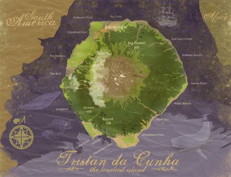 Visual Design & Illustration: Tristan da Cunha Island Map