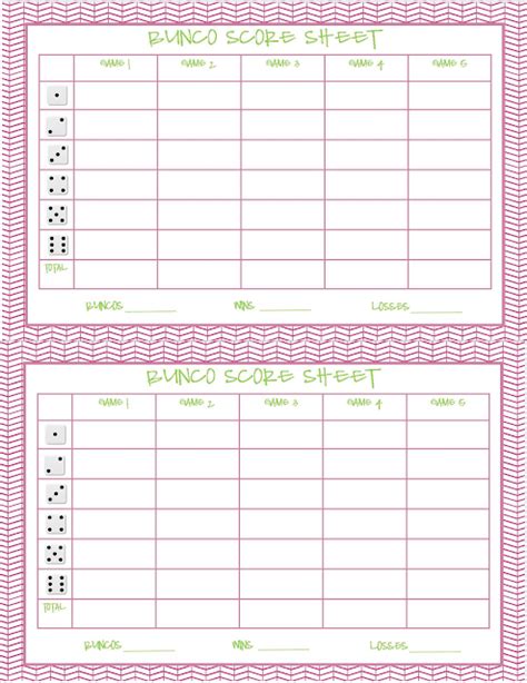 Recipes from Stephanie: Free Bunco Printable