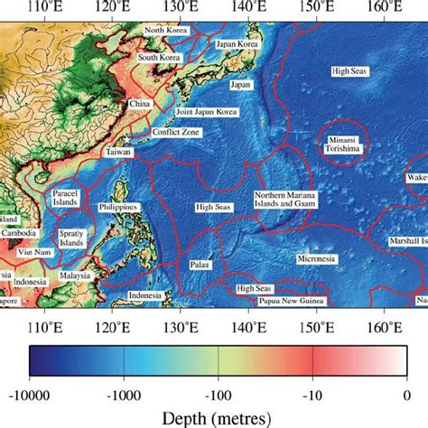 Reference map of the study area in the western North Pacific. EEZs are ...