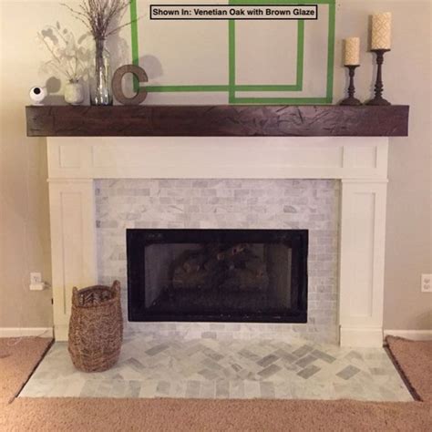 Distressed Poplar Beam Fireplace Mantel - Etsy | Wood mantle fireplace ...