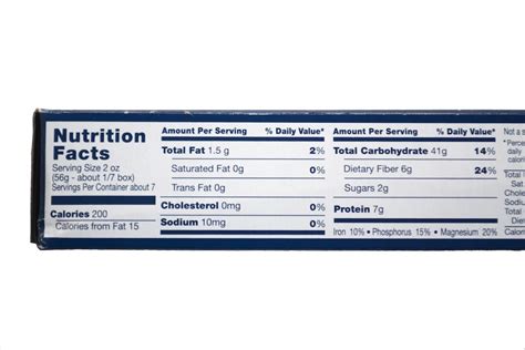 barilla pasta nutrition facts