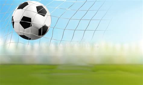 Soccer Ball in Soccer Net 3D Illustration Soccer Goal Stock Illustration - Illustration of ...