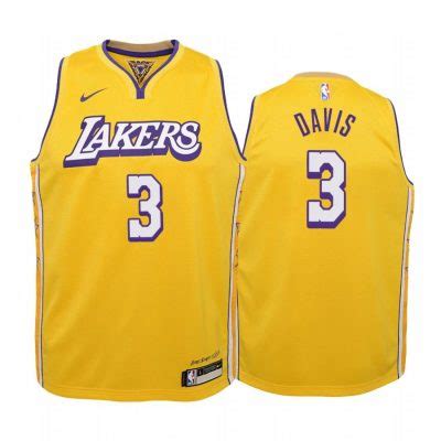 Youth Los Angeles Lakers Anthony Davis #3 City Gold Jersey – Choose ...