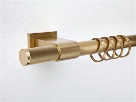 Great looking curtain rod! New Mid-Century Wooden Rod #westelm ... | Gold curtain rods, Brass ...