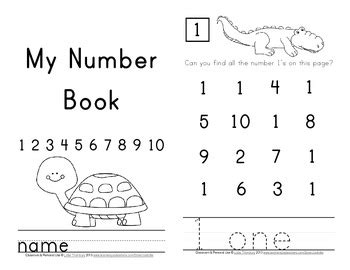 Number Practice Printable Book by JustLottie | Teachers Pay Teachers