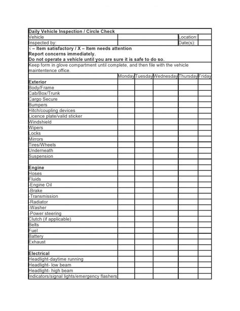 23+ Vehicle Checklist Templates in PDF | MS Word | Excel