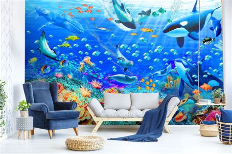 3D Underwater A611 Wallpaper Mural Decal Mural Photo Sticker | Etsy