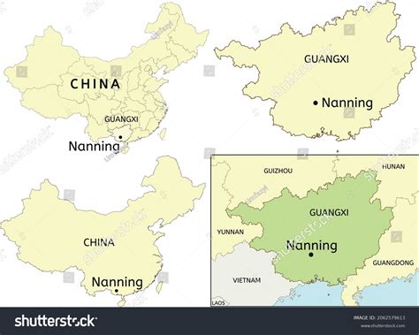 Nanning City Location On Map China Stock Vector (Royalty Free) 2062579613 | Shutterstock