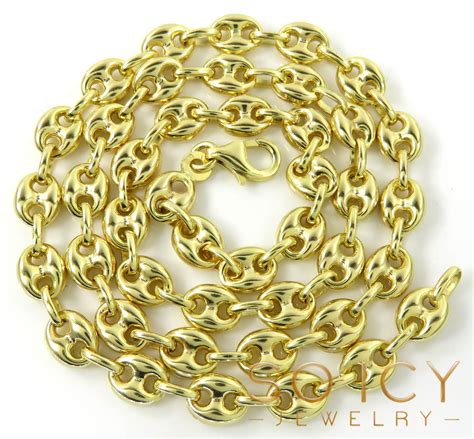 14K YELLOW GOLD GUCCI LINK CHAIN 24 INCHES 6.3MM