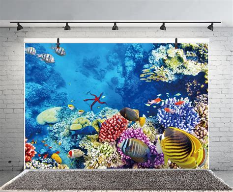 Buy Under The Sea Backdrops,Yeele 7x5ft Ocean Wild Fish Backdrop for ...