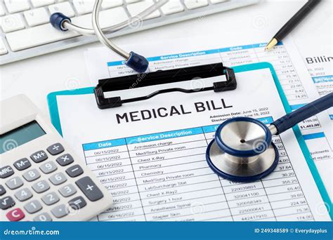 Medical Bill Concept with Calculator and Stethoscope Stock Image ...