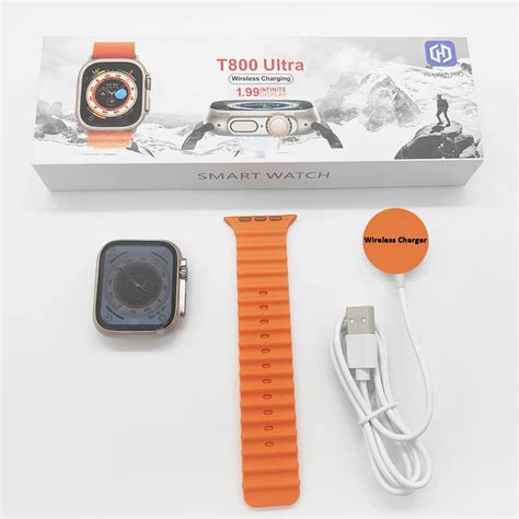 Newest T800 Ultra Smartwatch Series 8 with Wireless Charging-Orange | Niharika's Eshop