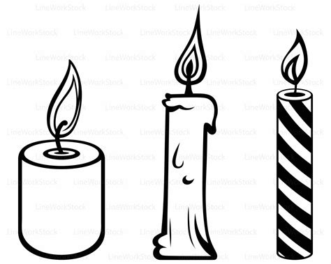 Clipart candle line art, Clipart candle line art Transparent FREE for download on WebStockReview ...