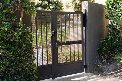 Steel and Wire Mesh Pedestrian Security Gate with Keypad Entry Control - AGS