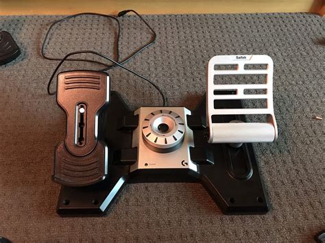 Logitech Rudder pedals base modded with aluminium Saitek Combat pedals ...