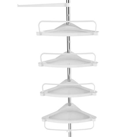 Multi-Purpose Adjustable Bathroom/Shower Corner Standing Shelf Rack ...