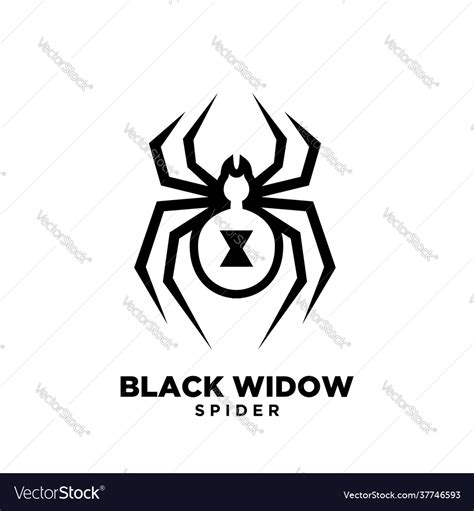 Black widow outline spider logo icon design Vector Image