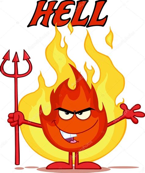 Evil Fire Cartoon Hell — Stock Vector © HitToon #61084581