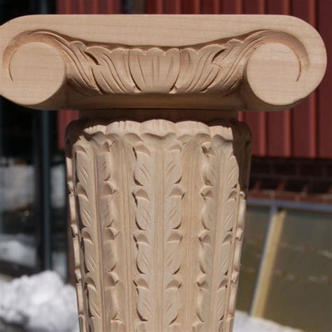 carved wood columns and corner posts for custom cabinets and furniture