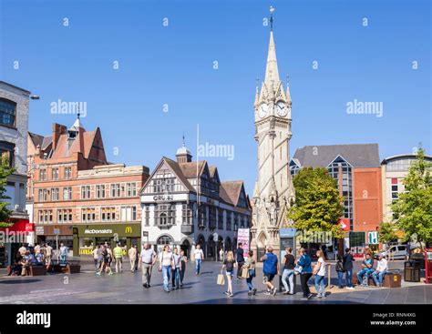 Leicester city centre Victorian Haymarket Memorial Clock Tower ...