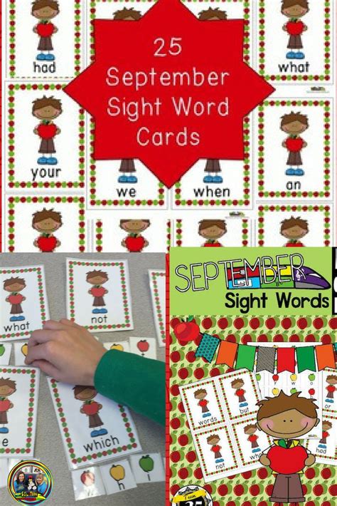 Back to School September Sight Word Center Kindergarten and First Grade | Sight word centers ...