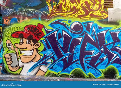 Graffiti of Color Spray and Young Man Editorial Photo - Image of color, grafiti: 106701156