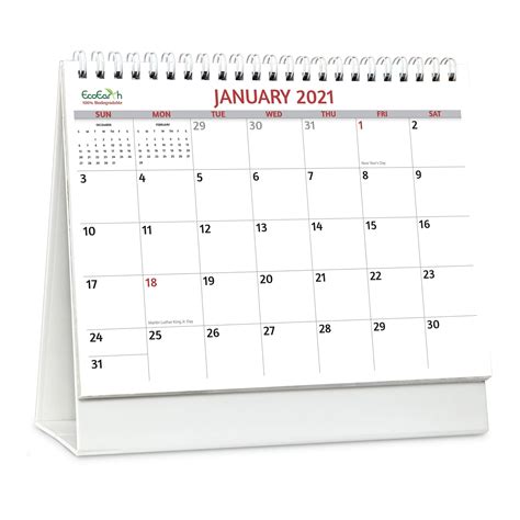 EcoEarth 12-Month Calendar 2022 Classic (8x6 Standing) Desk Calendar 100% Biodegradable ...