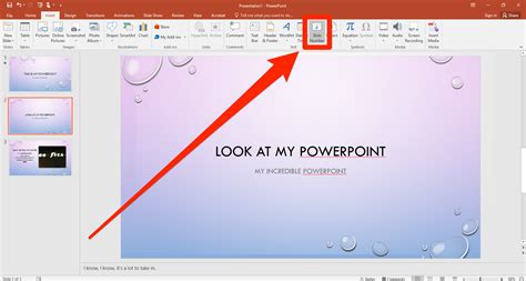 powerpoint format page number