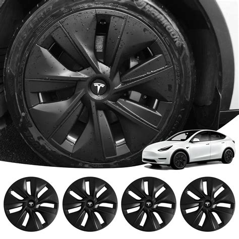 Buy Limsas Tesla Model Y Wheel Cover Hubcap 19 Inch,Tesla Model Y Accessories, Matte Black Wheel ...