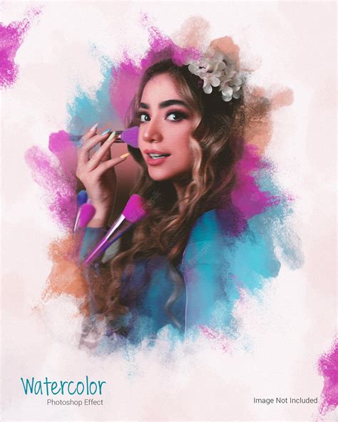 Premium PSD | Brush watercolor photo effect