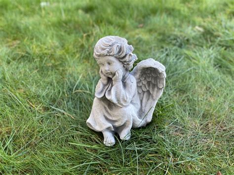 Baby Angel Statue Stone Angel Sculpture Memorial Ornament - Etsy