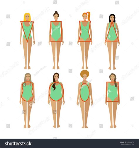 Different Female Body Types Woman Body Stock Illustration 476688730