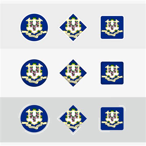 Connecticut flag icons set, vector flag of Connecticut. 22969891 Vector Art at Vecteezy