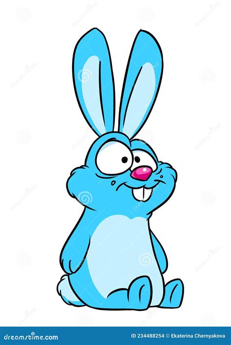 Blue Rabbit And A Drill. Cartoon | CartoonDealer.com #21419533