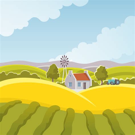 Rural Landscape Illustration 468746 Vector Art at Vecteezy