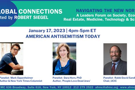 Global Connections with Robert Siegel: American Antisemitism Today | Atlanta Jewish Connector