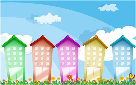 Colorful tall buildings 419126 Vector Art at Vecteezy