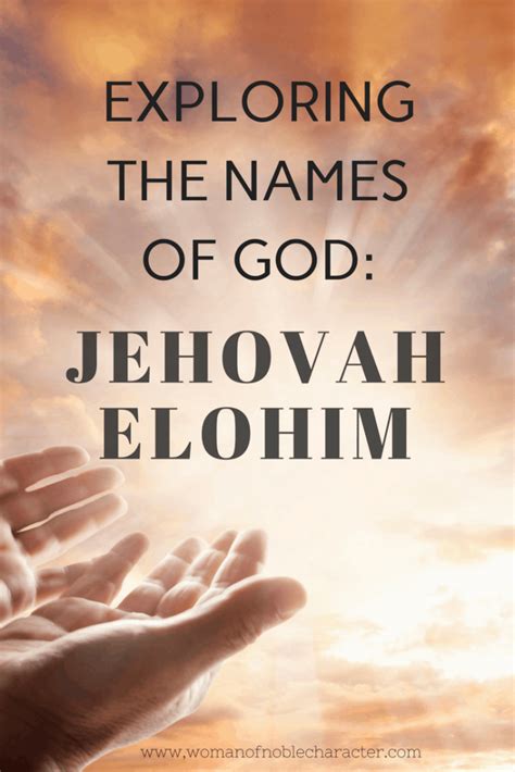 Jehovah Elohim Our Mighty Creator Exploring The Names Of God