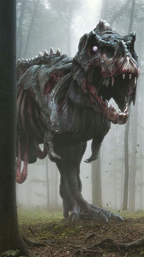 Zombie T-Rex Dinosaur | Monster art, Dinosaur art, Creature concept art