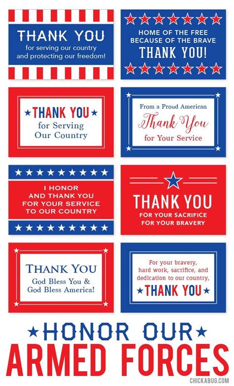 thank you for serving our armed forces printables are available in red ...