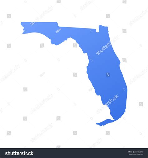 Florida State Border,Map Stock Vector Illustration 332653511 : Shutterstock