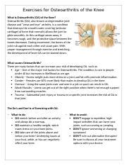 Knee OA Exercises.docx - Exercises for Osteoarthritis of the Knee What ...