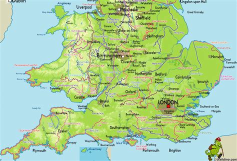 Map of south coast UK - Map of south coast towns UK (Northern Europe - Europe)