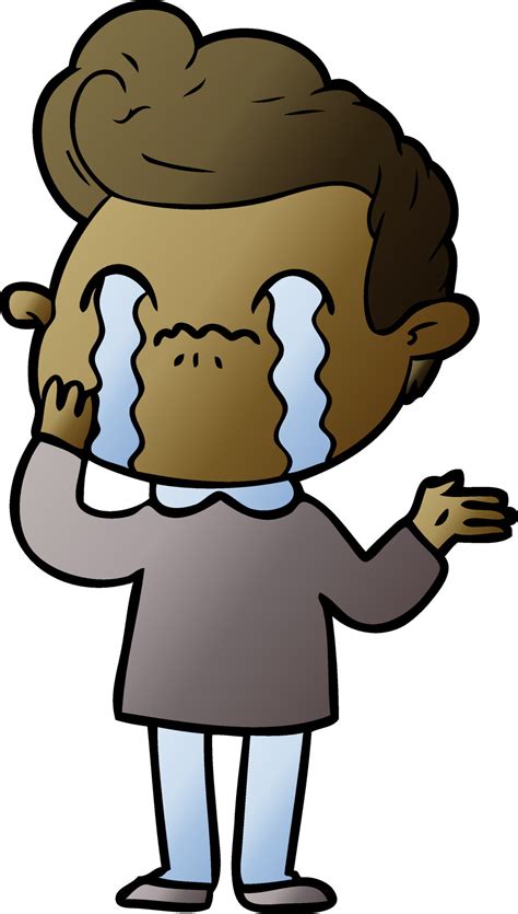 cartoon man crying 12077608 Vector Art at Vecteezy