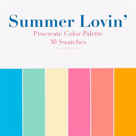 Summer Lovin Procreate Color Palette, 30 Swatches, Bright Colors, Instant Download - Etsy ...